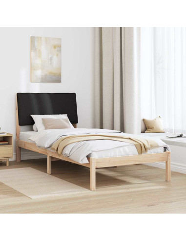 Struttura del Letto con testiera Marrone e nero 90 x 190 cm