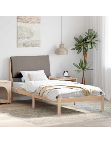 Struttura del Letto con testiera Marrone e taupe 90 x 190 cm