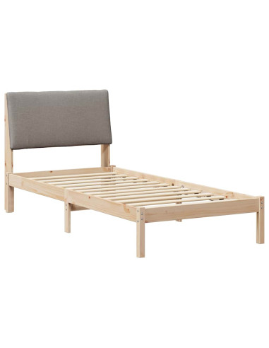 Struttura del Letto con testiera Marrone e taupe 90 x 190 cm