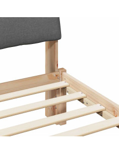 Struttura del Letto marrone e grigio scuro 75 x 190 cm 2