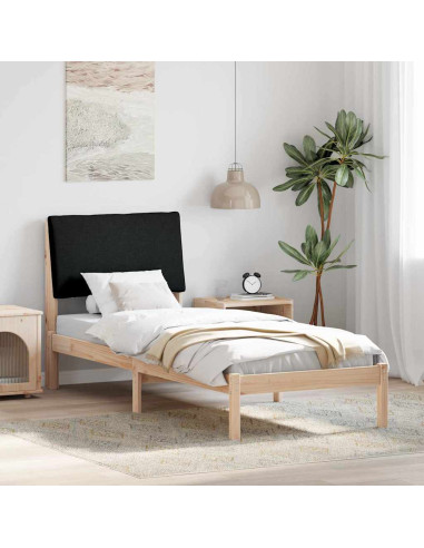 Struttura del Letto con testiera Marrone e nero 75 x 190 cm