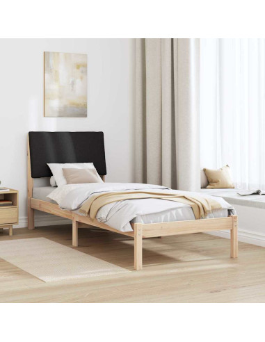 Struttura del Letto con testiera Marrone e nero 75 x 190 cm