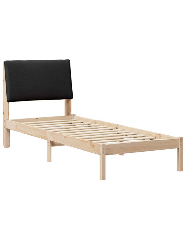 Struttura del Letto con testiera Marrone e nero 75 x 190 cm