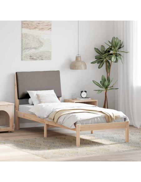 Struttura del Letto con testiera Marrone e taupe 75 x 190 cm