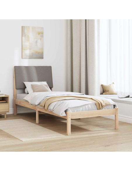 Struttura del Letto con testiera Marrone e taupe 75 x 190 cm