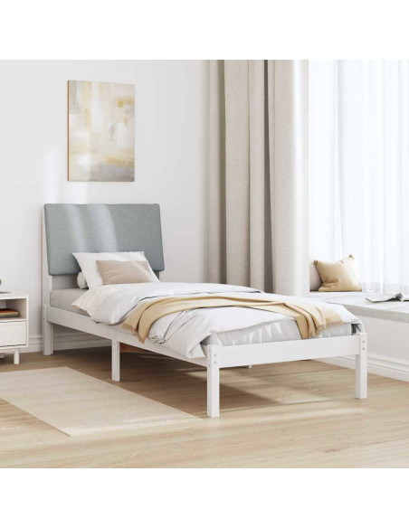 Struttura del Letto Bianco e grigio chiaro 75 x 190 cm