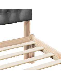 Letto con Testiera Rivestita con testiera Marrone 120 x 200 cm 2