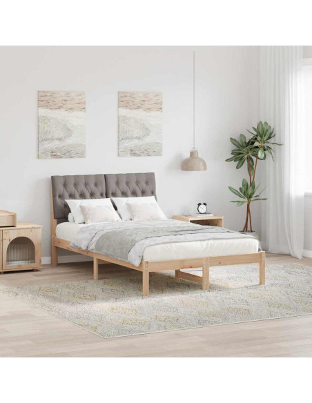 Letto con Testiera Rivestita con testiera Marrone 120 x 200 cm