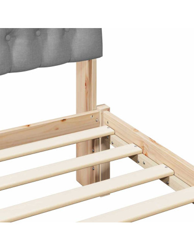 Letto con Testiera Rivestita con testiera Marrone 135 x 190 cm