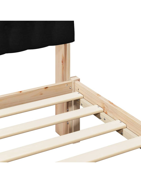 Letto con Testiera Rivestita con testiera Marrone 135 x 190 cm