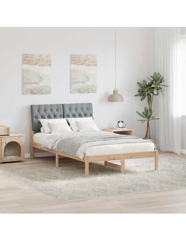 Letto con Testiera Rivestita con testiera Marrone 120 x 190 cm