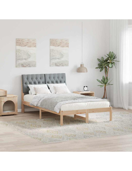 Letto con Testiera Rivestita con testiera Marrone 120 x 190 cm