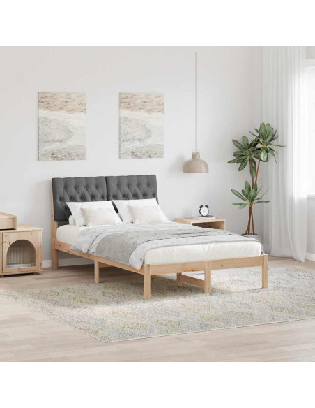 Letto con Testiera Rivestita con testiera Marrone 120 x 190 cm