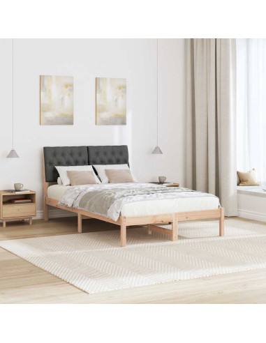 Letto con Testiera Rivestita con testiera Marrone 120 x 190 cm