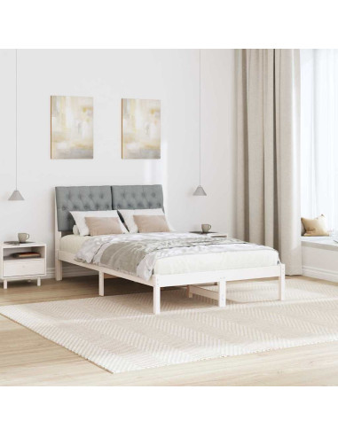 Letto con Testiera Rivestita con testiera Bianco 120 x 190 cm