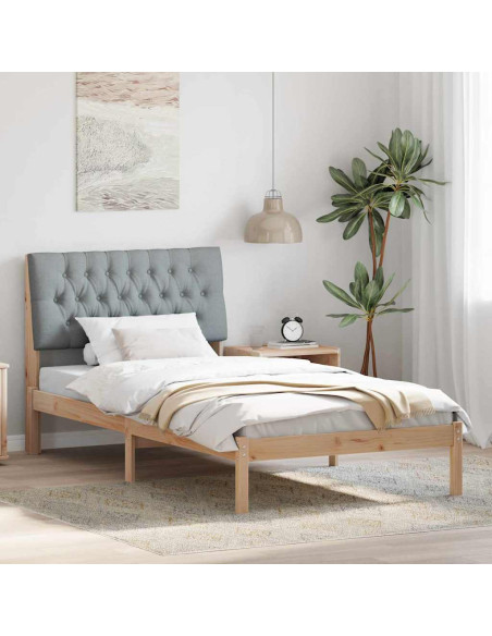 Letto con Testiera Rivestita con testiera Marrone 100 x 200 cm