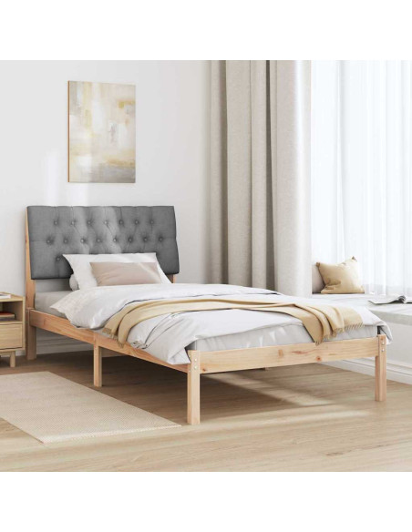 Letto con Testiera Rivestita con testiera Marrone 100 x 200 cm