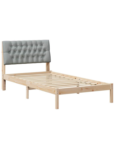 Letto con Testiera Rivestita con testiera Marrone 100 x 200 cm