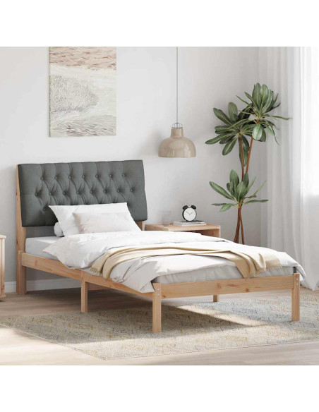 Letto con Testiera Rivestita con testiera Marrone 100 x 200 cm