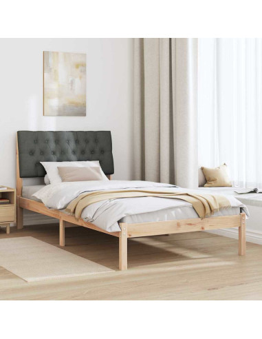 Letto con Testiera Rivestita con testiera Marrone 100 x 200 cm