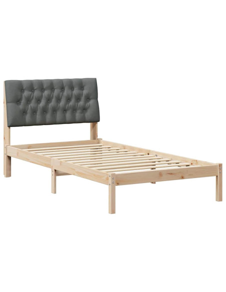 Letto con Testiera Rivestita con testiera Marrone 100 x 200 cm