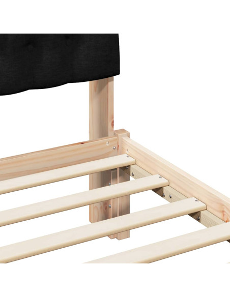 Letto con Testiera Rivestita con testiera Marrone 100 x 200 cm