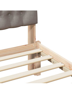 Letto con Testiera Rivestita con testiera Marrone 100 x 200 cm 2