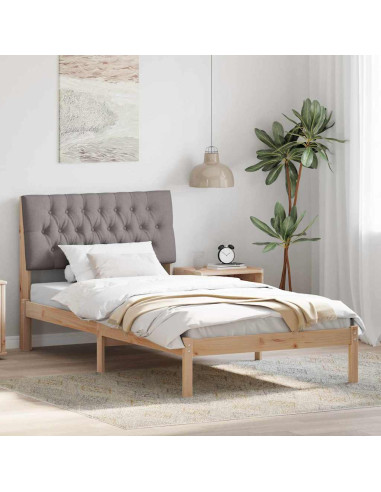 Letto con Testiera Rivestita con testiera Marrone 100 x 200 cm