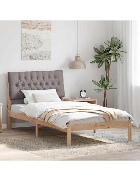 Letto con Testiera Rivestita con testiera Marrone 100 x 200 cm