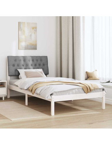 Letto con Testiera Rivestita con testiera Bianco 100 x 200 cm