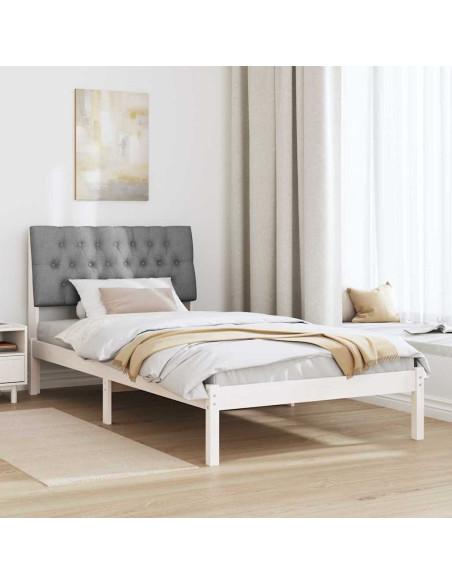 Letto con Testiera Rivestita con testiera Bianco 100 x 200 cm