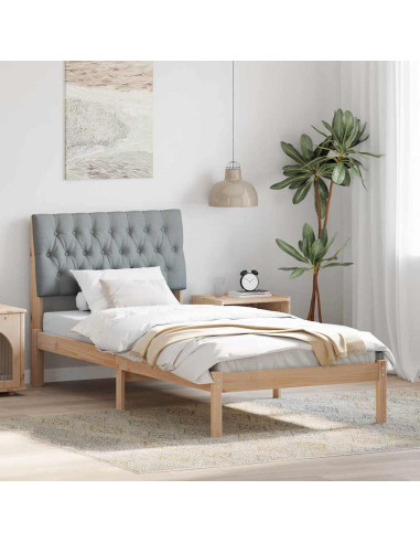 Letto con Testiera Rivestita con testiera Marrone 90 x 200 cm