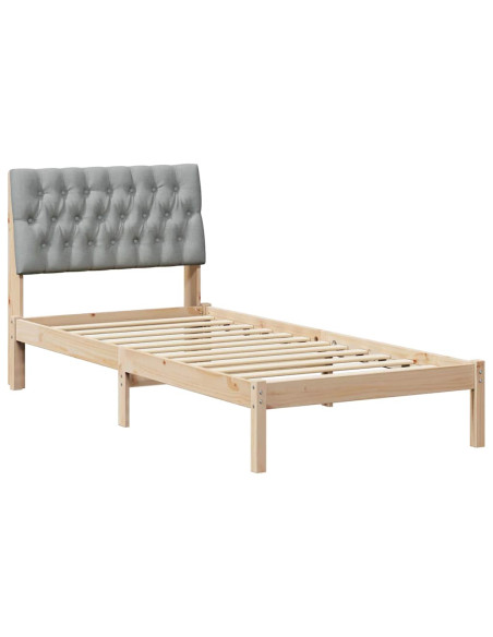 Letto con Testiera Rivestita con testiera Marrone 90 x 200 cm