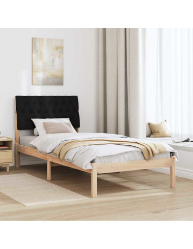 Letto con Testiera Rivestita con testiera Marrone 90 x 200 cm