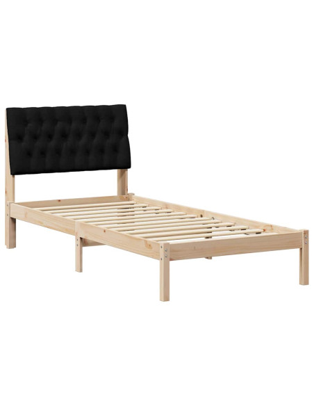 Letto con Testiera Rivestita con testiera Marrone 90 x 200 cm