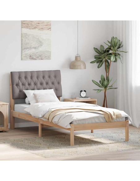 Letto con Testiera Rivestita con testiera Marrone 90 x 200 cm