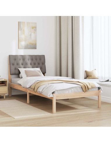 Letto con Testiera Rivestita con testiera Marrone 90 x 200 cm