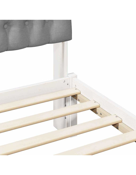 Letto con Testiera Rivestita con testiera Bianco 90 x 200 cm