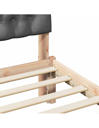 Letto con Testiera Rivestita con testiera Marrone 80 x 200 cm