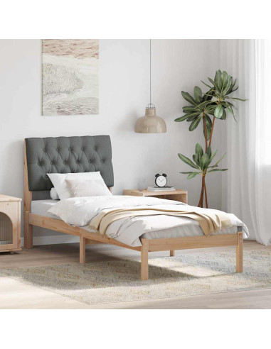 Letto con Testiera Rivestita con testiera Marrone 80 x 200 cm