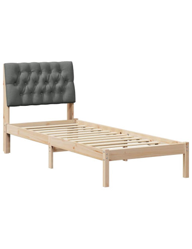 Letto con Testiera Rivestita con testiera Marrone 80 x 200 cm