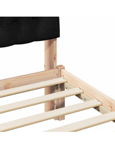 Letto con Testiera Rivestita con testiera Marrone 80 x 200 cm 2