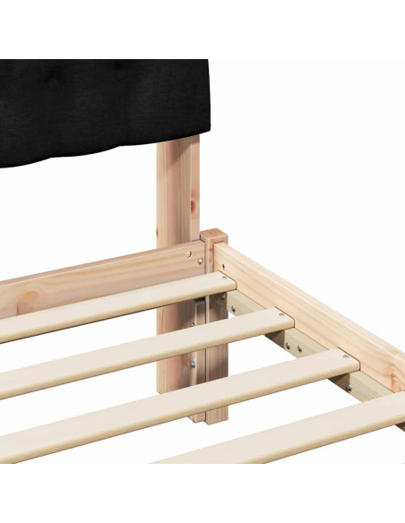 Letto con Testiera Rivestita con testiera Marrone 80 x 200 cm