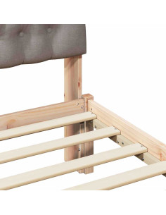 Letto con Testiera Rivestita con testiera Marrone 80 x 200 cm 2