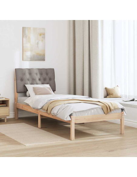 Letto con Testiera Rivestita con testiera Marrone 80 x 200 cm