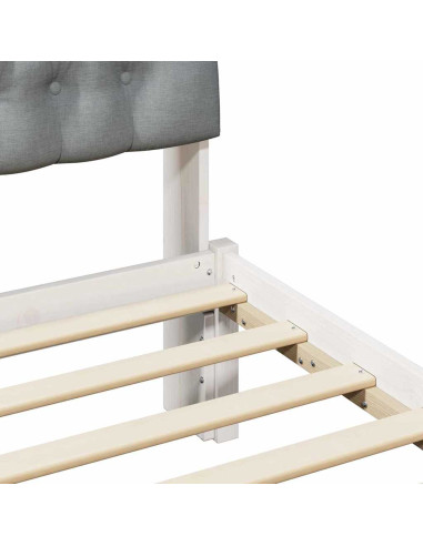 Letto con Testiera Rivestita con testiera Bianco 80 x 200 cm