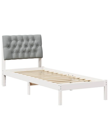 Letto con Testiera Rivestita con testiera Bianco 80 x 200 cm