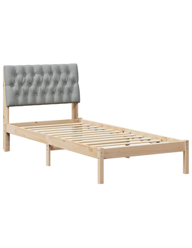 Letto con Testiera Rivestita con testiera Marrone 90 x 190 cm