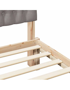 Letto con Testiera Rivestita con testiera Marrone 90 x 190 cm 2