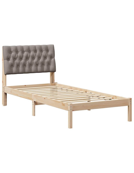 Letto con Testiera Rivestita con testiera Marrone 90 x 190 cm